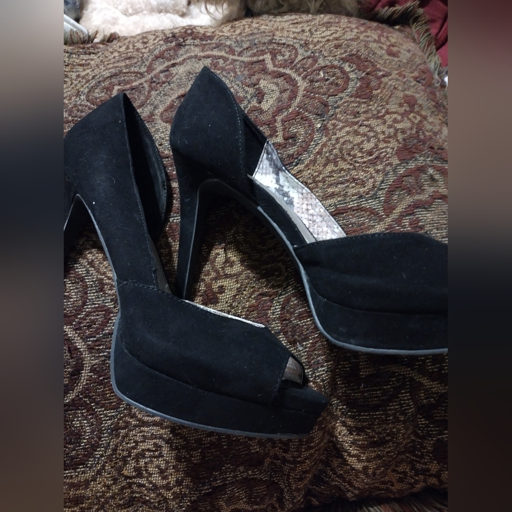Fergalicious open toe high heels